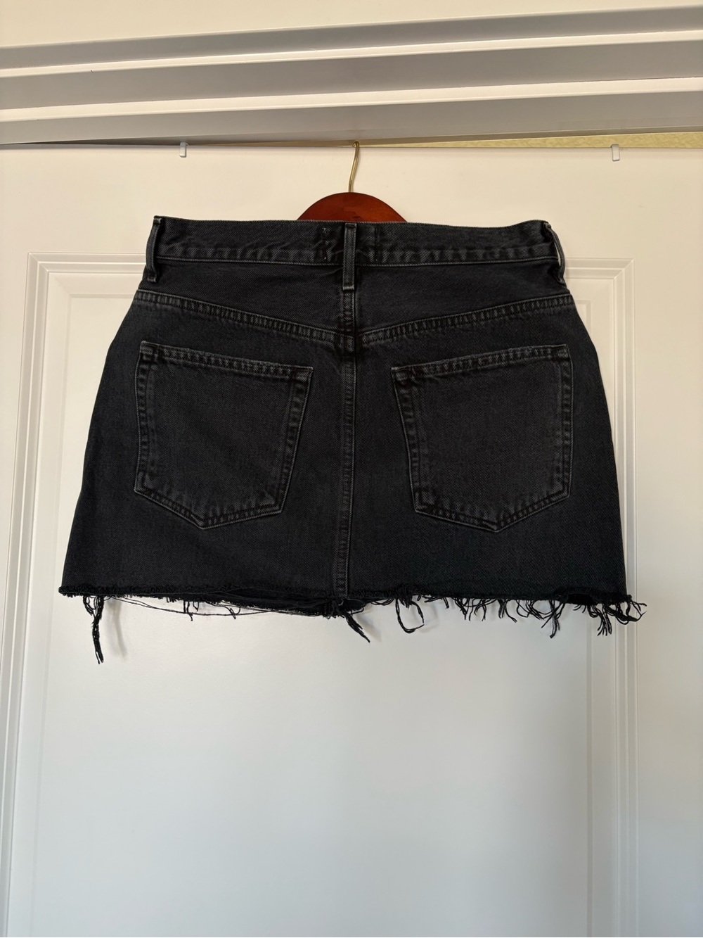 AGOLDE Quinn High Rise Denim Mini Skirt Black Size 29